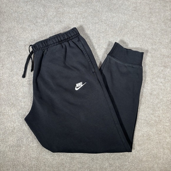 Nike Sportswear Club Fleece Sweatpants Mens XL Black Tapered Joggers Embroidered - Picture 1 of 10